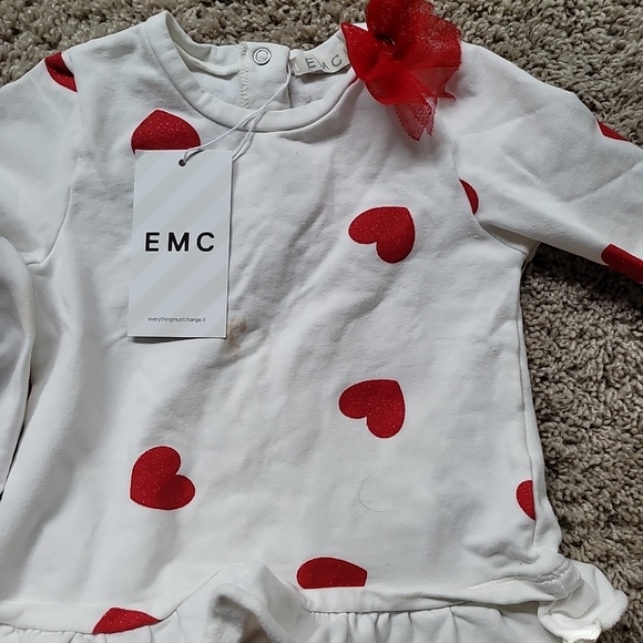 EMC Italy Heart Print Girl Hoodie Set 18M - Picture 2 of 7
